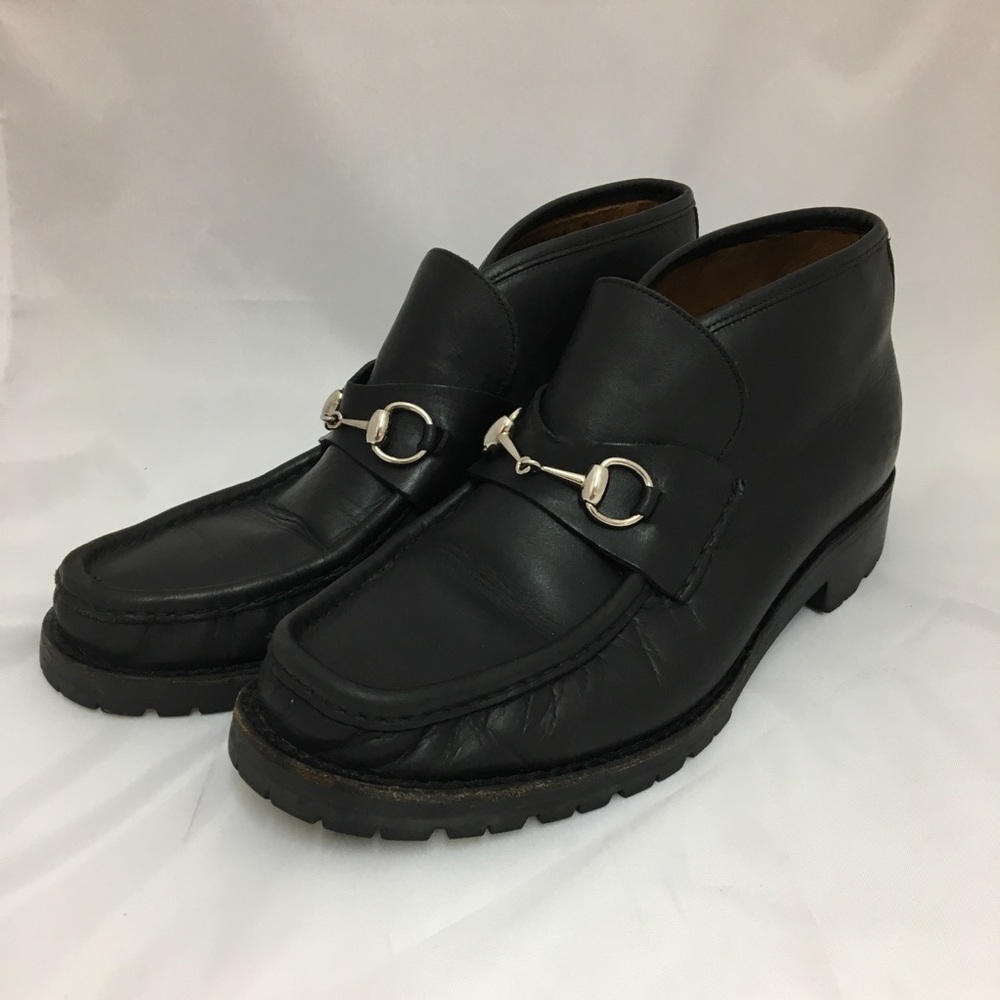 Gucci Classic Horsebit Size 11 Black Leather Boots